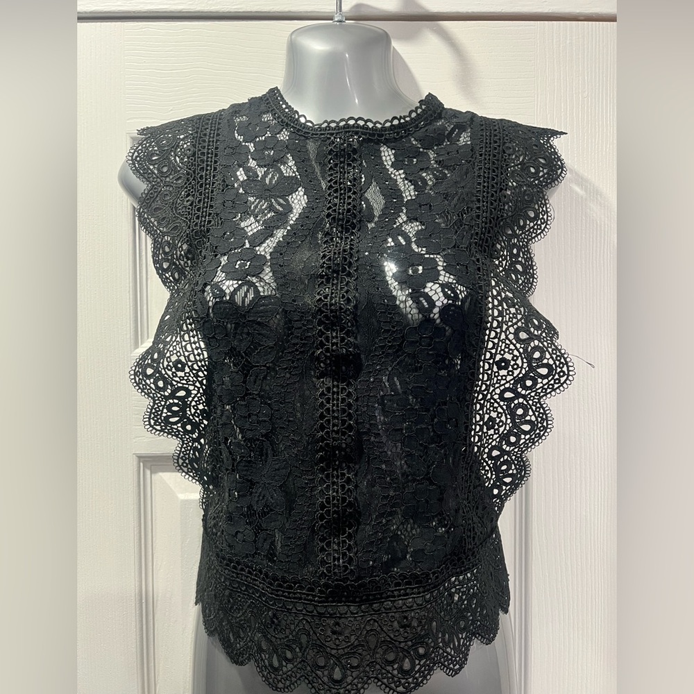 Express Black Lace Blouse